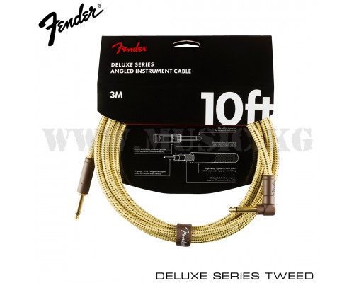 Инструментальный кабель Fender Deluxe 10' Tweed Angled