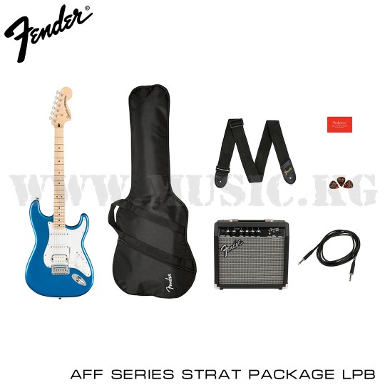 Комплект Squier Affinity Series Stratocaster HSS Pack, Maple Fingerboard, Lake Placid Bluе