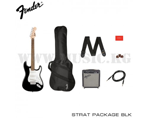 Комплект Squier Stratocaster Pack, Laurel Fingerboard, Black