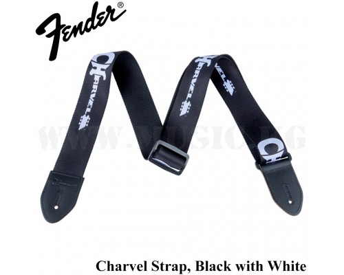 Ремень Charvel Strap, Black with White Logo