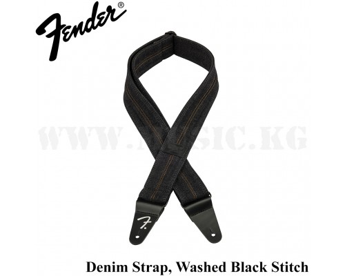 Ремень Fender® x Wrangler® Denim Strap, Washed Black Stitch