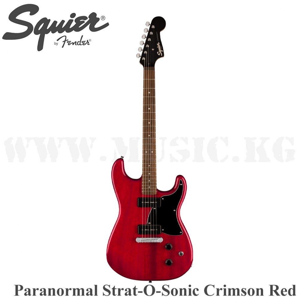 Электрогитара Squier Paranormal Strat-O-Sonic, Laurel Fingerboard, Black Pickguard, Crimson Red Transparent 