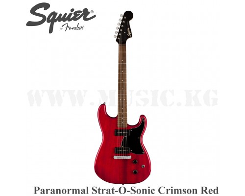 Электрогитара Squier Paranormal Strat-O-Sonic, Laurel Fingerboard, Black Pickguard, Crimson Red Transparent 