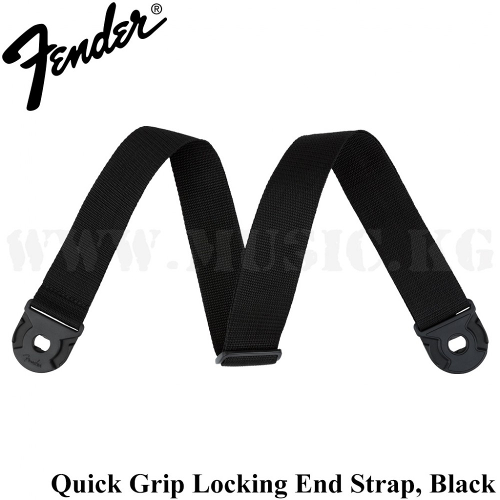 Ремень Fender Quick Grip Locking End Strap, Black Polypro