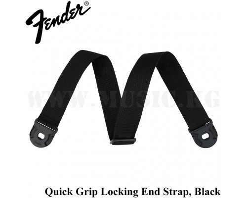 Ремень Fender Quick Grip Locking End Strap, Black Polypro