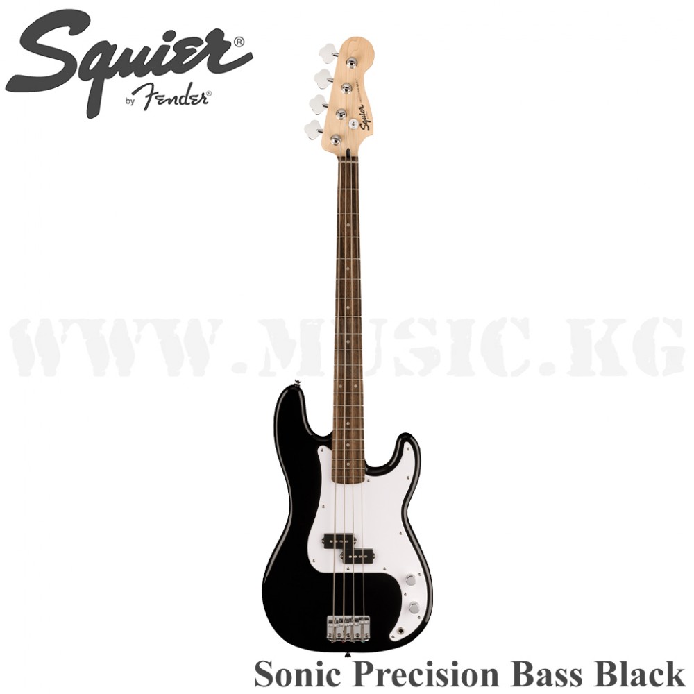 Бас-гитара Squier Sonic Precision Bass, Laurel Fingerboard, White Pickguard, Black