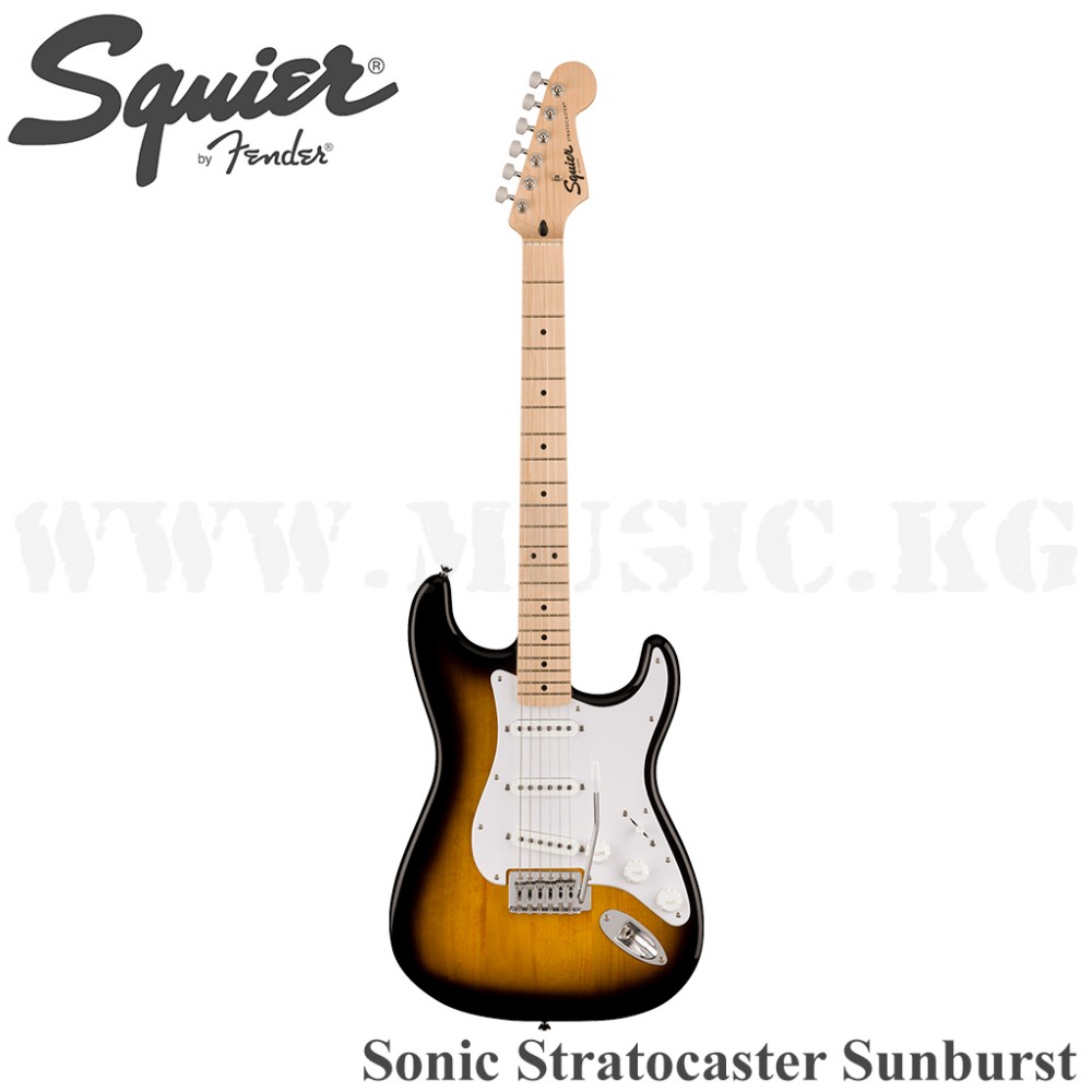 Электрогитара Squier Sonic Stratocaster, Maple Fingerboard, White Pickguard, 2-Color Sunburst