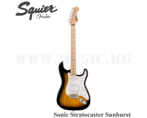 Электрогитара Squier Sonic Stratocaster, Maple Fingerboard, White Pickguard, 2-Color Sunburst