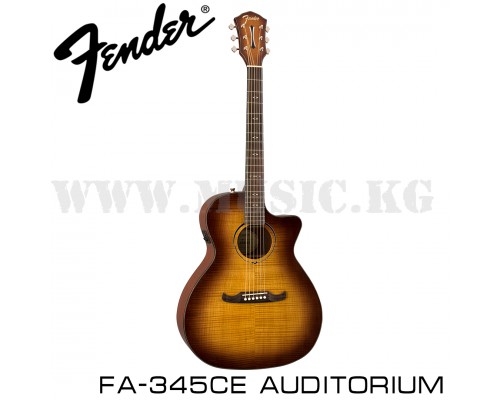 Электроакустическая гитара Fender FA-345CE Auditorium, Laurel Fingerboard, 3-Tone Tea Burst