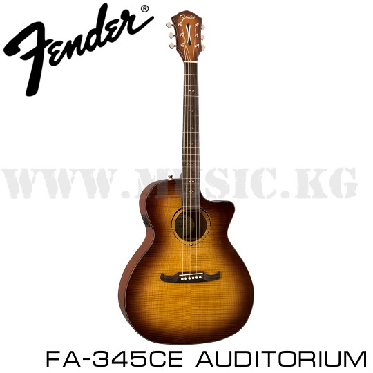 Электроакустическая гитара Fender FA-345CE Auditorium, Laurel Fingerboard, 3-Tone Tea Burst