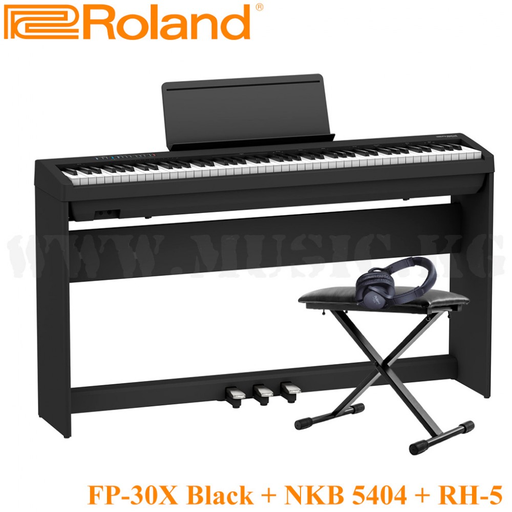 Акция!! Цифровое фортепиано Roland FP-30X Bk + банкетка Nomad NKB-5404 + наушники Roland RH-5 