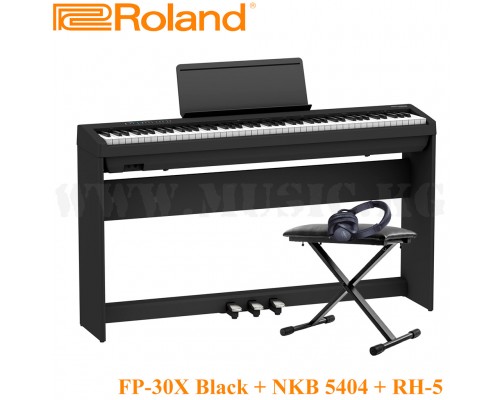 Акция!! Цифровое фортепиано Roland FP-30X Bk + банкетка Nomad NKB-5404 + наушники Roland RH-5 