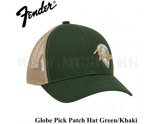 Кепка Fender Globe Pick Patch Hat, Green/Khaki, One Size