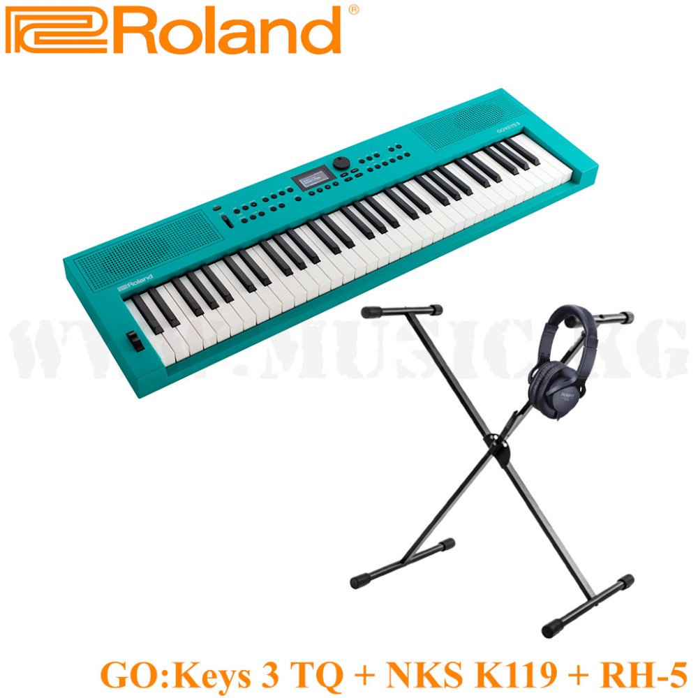 Акция!!! Синтезатор Roland GO:KEYS 3 (TURQUOISE) + стойка Nomad NKS-K119 + наушники Roland RH-5