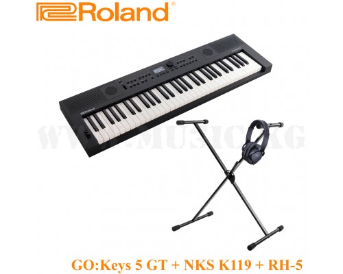 Акция!!! Синтезатор Roland GO:KEYS 5 (GRAPHITE) + стойка Nomad NKS-K119 + наушники Roland RH-5