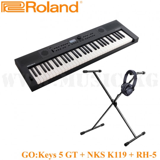 Акция!!! Синтезатор Roland GO:KEYS 5 (GRAPHITE) + стойка Nomad NKS-K119 + наушники Roland RH-5