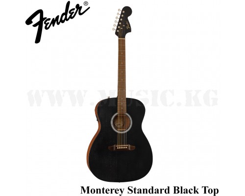 Электроакустическая гитара Fender Monterey Standard, Walnut Fingerboard, Black Top