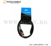 Сигнальный кабель Accu Cable AC-J3S-2RM/1.5   3,5 Jack Stereo - 2x RCA (1.5м)