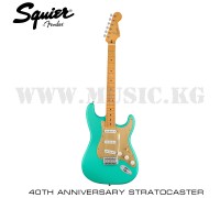 Электрогитара Squier 40th Anniversary Stratocaster®, Vintage Edition, Maple Fingerboard, Gold Anodized Pickguard, Satin Sea Foam Green
