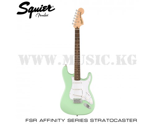 Электрогитара Squier FSR Affinity Series Stratocaster®, Laurel Fingerboard, White Pickguard, Surf Green