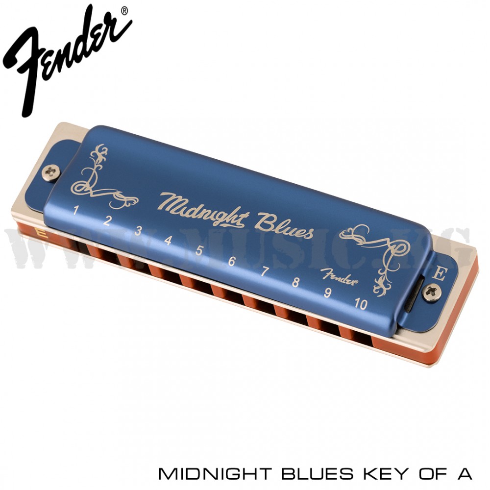 Губная гармошка Fender Midnight Blues Harmonica, Key of A