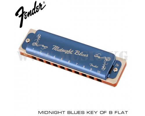 Губная гармошка Fender Midnight Blues Harmonica, Key of B Flat