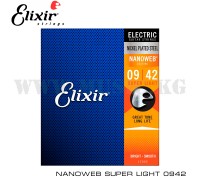 Струны для электрогитары Elixir NANOWEB Super Light 0942