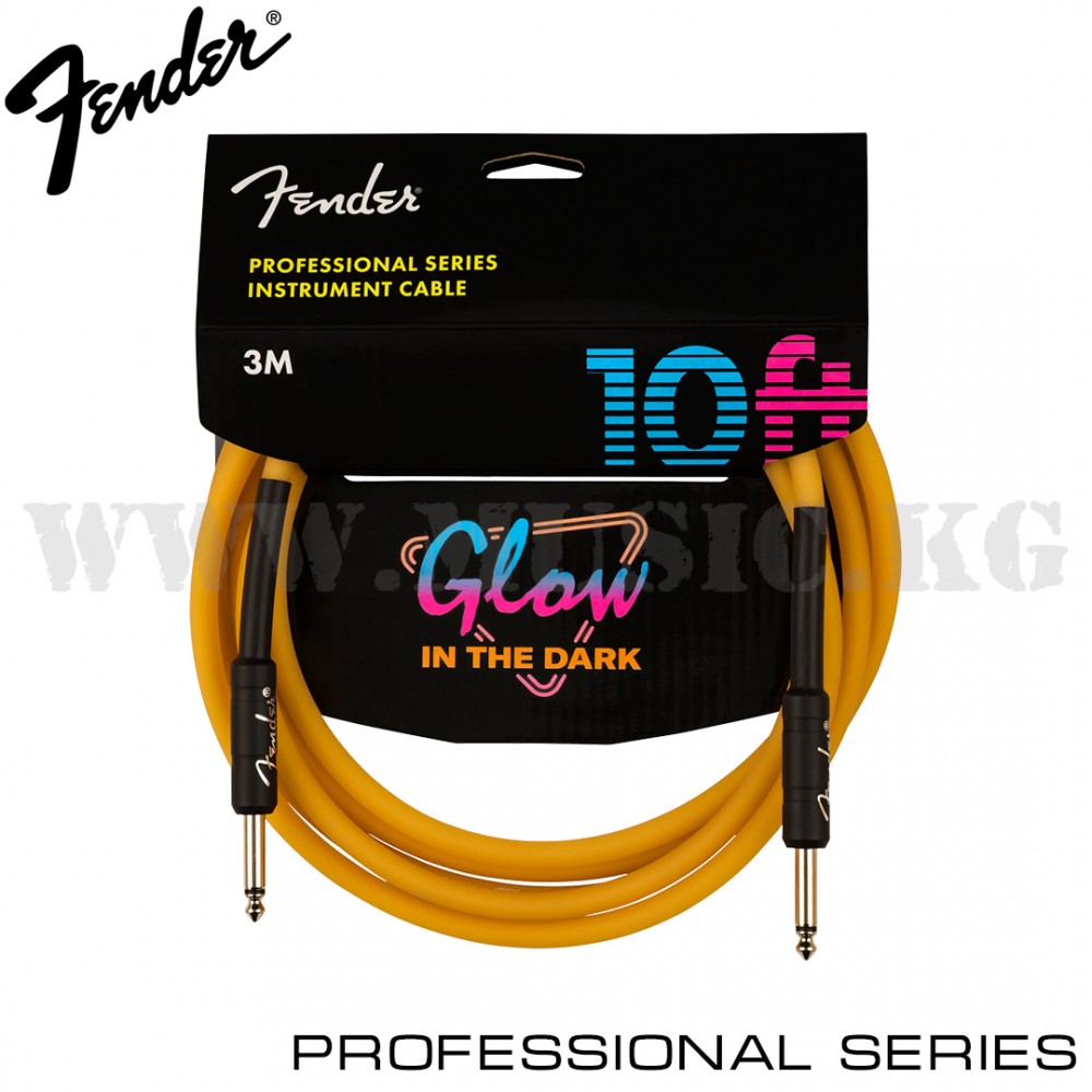Инструментальный кабель Fender Professional Series Glow-In-The-Dark Cable, Orange