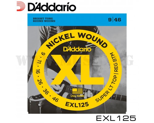 Струны для электрогитары D'Addario EXL 125