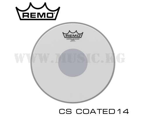 Пластик для малого барабана и томов Remo Controlled Sound Coated Bottom Black Dot 14"