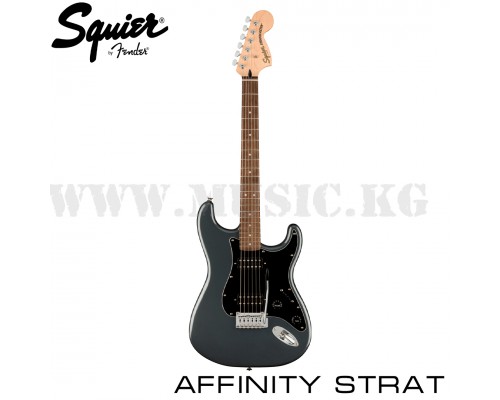 Электрогитара Squier Affinity Series™ Stratocaster® HH, Laurel Fingerboard, Black Pickguard, Charcoal Frost Metallic