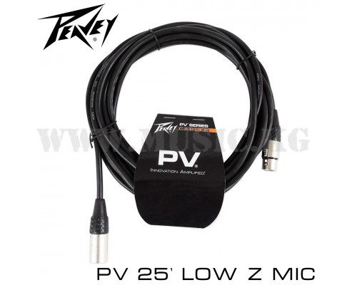 Микрофонный кабель Peavey PV 25' Low Z Mic (7.6 м.)