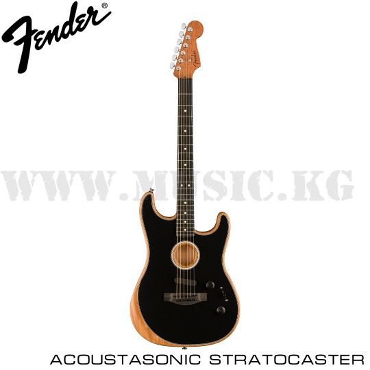 Электроакустическая гибридная гитара Fender American Acoustasonic, Stratocaster, Ebony Fingerboard, Black