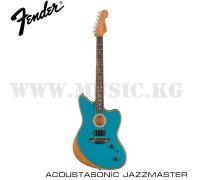 Электроакустическая гибридная гитара Fender American Acoustasonic™ Jazzmaster, Ocean Turquoise