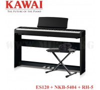 Акция!! Цифровое фортепиано Kawai ES120 Black + Nomad NKB-5404 + Roland RH-5