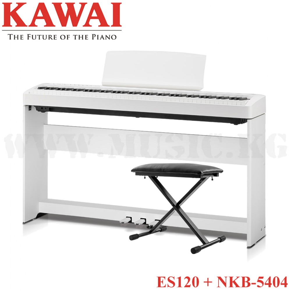 Акция!! Цифровое фортепиано Kawai ES120 White + Nomad NKB-5404