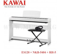 Акция!! Цифровое фортепиано Kawai ES120 White + Nomad NKB-5404 + Roland RH-5