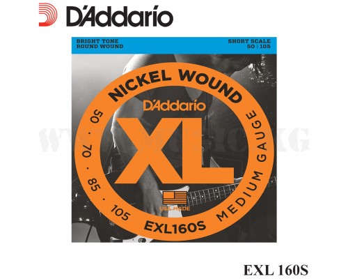 Струны для бас-гитары D'Addario EXL160S Short Scale