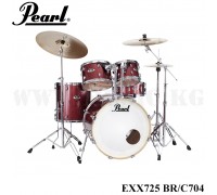 Ударная установка Pearl EXX725 BR/C704 Export Drum Kit (Black Cherry Glitter) + Комплект тарелок Sabian SBR