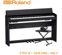 Осенняя акция!!! Цифровое фортепиано Roland F701 Cb + банкетка Nomad NKB-5404 + наушники Roland RH-5