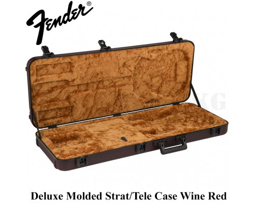 Кейс для электрогитары Limited Edition Deluxe Molded Strat/Tele Case, Wine Red Fender
