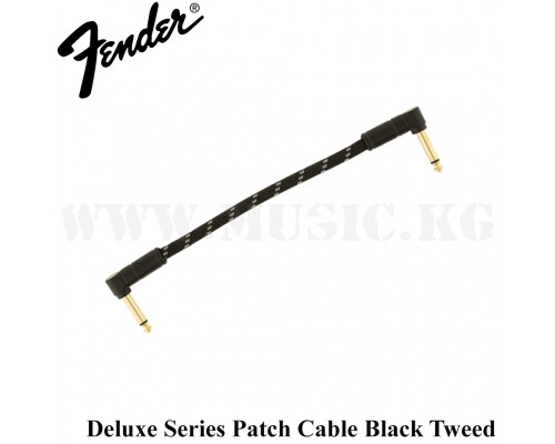 Инструментальный кабель Deluxe Series Patch Cable Angle/Angle, 6", Black Tweed Fender