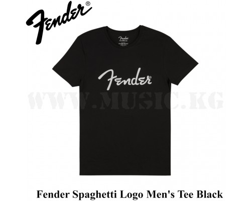 Футболка Fender® Spaghetti Logo Men's Tee, Black, Medium