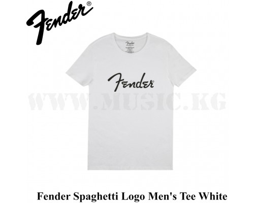 Футболка Fender® Spaghetti Logo Men's Tee, White, Small