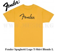 Футболка  Fender® Spaghetti Logo T-Shirt, Butterscotch Blonde, L