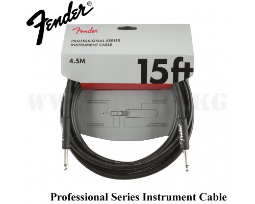 Инструментальный кабель Professional Series Instrument Cable, Straight/Straight, 15', Black Fender