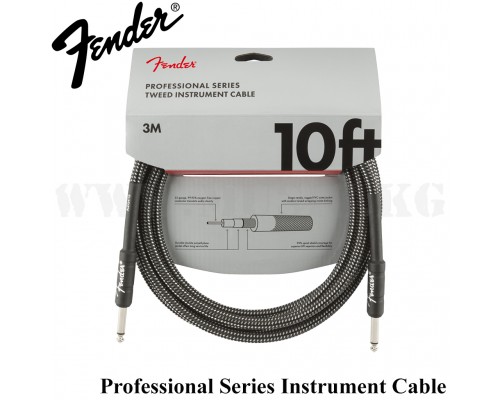 Инструментальный кабель Professional Series Instrument Cables, 10', Gray Tweed Fender