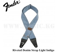 Ремень Fender® x Wrangler® Riveted Denim Strap, Light Indigo Fender