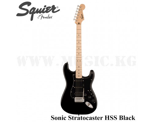 Электрогитара Squier Sonic Stratocaster HSS, Maple Fingerboard, Black Pickguard, Black