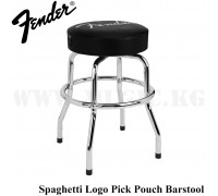 Барный стул Fender Spaghetti Logo Pick Pouch Barstool, Black/Chrome, 24"